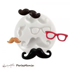1 MINI MOULE EN SILICONE MOUSTACHES CREATIONS FIMO SCULPEY CERNIT Ref 284432