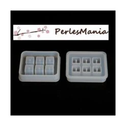 1 MOULE EN SILICONE 6 CUBES 16mm Utilisation FIMO RESINE S1182300