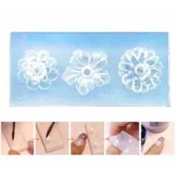 1 Pc 3 Grandes Fleurs Silicone 3d Mini Moule Pour Nail Art Petit Bricolage Résine Moule Polymère Arg