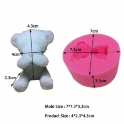 1 Pc Dire Pas Mal Ours En Peluche 3D Silicone Savon Moule Argile Gypse Moule Uv Résine Cire Bougie C