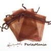 10 Pochettes Organza MARRON GM ( 10 Par 15cm ) Pour Bijoux, Dragés....