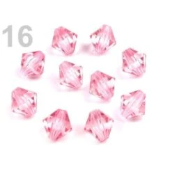 10g 16 - 04 La Lumière En Plastique Rose à Facettes Perles De 8x8mm Soleil