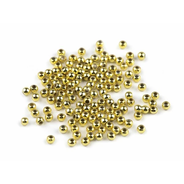 10g 3 D'Or Perles De Plastique Regard Ø3mm, Large Trou En Tirant 2 10g 3 D'Or Perles De Plastique Regard Ø3mm, Large Trou En Tirant – Image 2