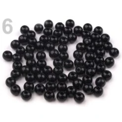 10g 6 Noir En Plastique Perles Rondes 6mm Transparent, Perles De Décoration, De Perles Accessoires,