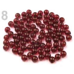 10g 8 Carmine Rouge En Plastique Perles Rondes 6mm Transparent, Perles De Bricolage, De Perles Acces