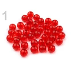 10g Fraise Rouge En Plastique Perles Rondes 8mm Transparent