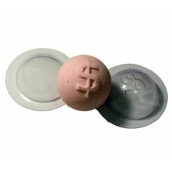 1pc 2 Pièces Dollar 60mm Sphère Ronde Bombée Moule De Fabrication De Bombe De Bain En Plastique, Mou