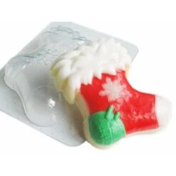1pc Chaussette De Noël Avec Flocon De Neige De Santa De Noël De Noël De Noël Ornement En Plastique D