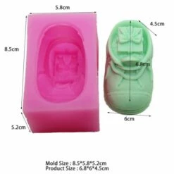 1pc Chaussure W Cadeau Noël 3D Silicone Savon Moule Argile Gypse Moule Uv Résine Cire Bougie Chocola