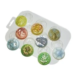 1pc De Noël Mix Monnaie Rond En Plastique De Chocolat De Fabrication De Savon De Cire De Gypse Froma