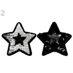 1pc Étoile D'Argent Au Fer À Repasser Patch Réversible Avec Des Paillettes, Des Patchs, Coudre-sur,