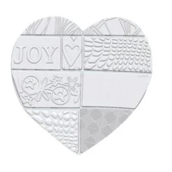 1pc Joie De Fleur Grand Patchwork Coeur 3d En Silicone De Sucre Message De Noël En Pain D'épice Amou