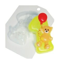 1pc Ours En Peluche Numéro 1 D'Anniversaire D'Enfants De Bébé Célébration En Plastique De Savon La F