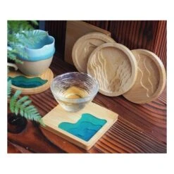 1pc Ronde 2 Vague De L'Océan Coaster En Bois Outil De Base Pour La Décoration De La Maison Coupe Du -Promos Creavea Boutique 1pc ronde 2 vague de locean coaster en bois outil de base pour la decoration de la maison coupe du p 4