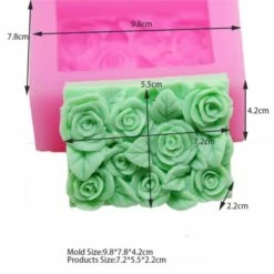 1pc Rose Fleurs 3D Silicone Savon Moule Argile Gypse Moule Uv Résine Cire Bougie Chocolat Gâteau Fon