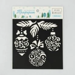 1pc Stencil Pour La Créativité "Ornements De Noël" 15 × 15 Cm, Home Wall Decoration Painting Plastic -Promos Creavea Boutique 1pc stencil pour la creativite ornements de noel 15 15 cm home wall decoration painting plastic p 2