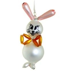 1pcs Blanc Or Rose Lapin Lièvre Tchèque De Bohême De L'Arbre De Noël De Cadeaux Ornements Projet La