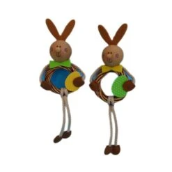 2 Pcs Kit De Bricolage 2 Lapin De Pâques Lapin De Gerbe De Fleurs Pot De Bâton Animal Décor À La Mai