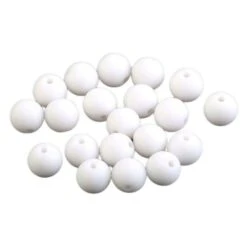 20pc (01) Blanc Mat Acrylique Perles Ø10mm, Plastique