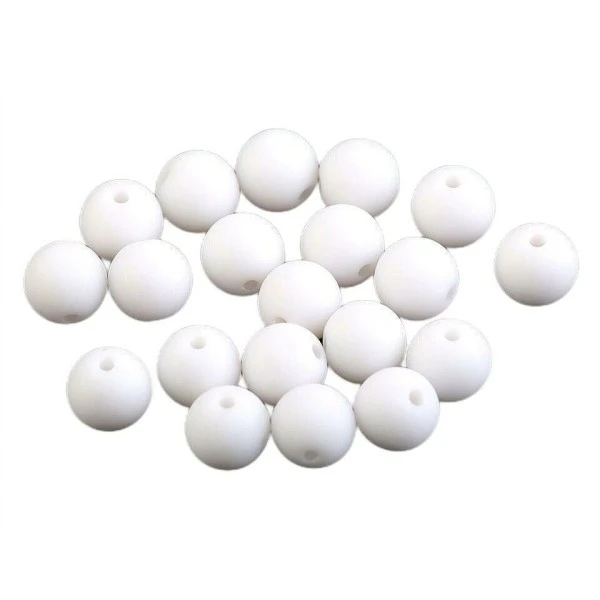 20pc (01) Blanc Mat Acrylique Perles Ø10mm, Plastique 1 20pc (01) Blanc Mat Acrylique Perles Ø10mm, Plastique