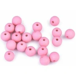20pc (59) Rose Clair Mat Acrylique Perles Ø10mm, Plastique