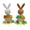2pcs Kit De Bricolage 2 Lapin De Pâques Lapin Avec Le Sac Et Les Oeufs Pot Bâton Animal Décor à La M