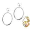 2pcs Ton Argent De Forme Ovale Montre De Poche De Luxe Baroque De Cadre En Métal De Réglage Du Bac à
