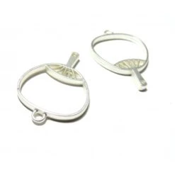 4 Breloques Pendentifs EVENTAIL ARGENT Mate Pour Création De Resine Ou Fimo HS4718B