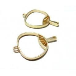 4 Breloques Pendentifs EVENTAIL Or Mate Pour Création De Resine Ou Fimo HS4718C