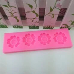 4 Fleurs De Tournesol, 3D En Silicone De Chocolat Savon Gâteau, Fondant Gâteau, L'Argile De Résine, -Promos Creavea Boutique 4 fleurs de tournesol 3d en silicone de chocolat savon gateau fondant gateau largile de resine p 3