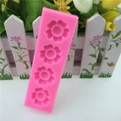 4 Fleurs De Tournesol, 3D En Silicone De Chocolat Savon Gâteau, Fondant Gâteau, L'Argile De Résine, -Promos Creavea Boutique 4 fleurs de tournesol 3d en silicone de chocolat savon gateau fondant gateau largile de resine p 4