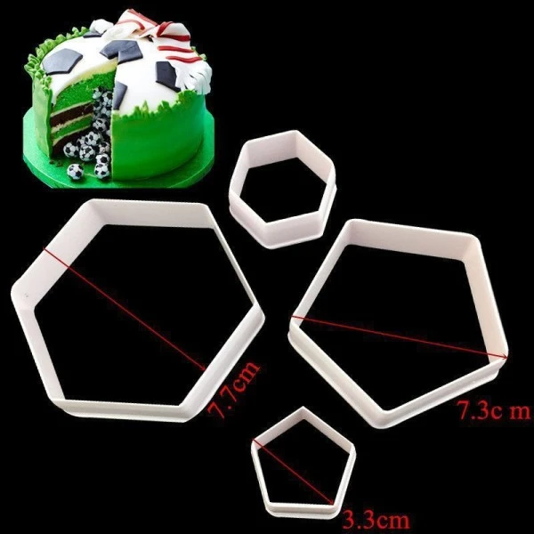 4 La Taille Des Hexagones Joueur De Football, 3D En Plastique De Chocolat Savon Gâteau, Fondant L'Ar 2 4 La Taille Des Hexagones Joueur De Football, 3D En Plastique De Chocolat Savon Gâteau, Fondant L'Ar – Image 2