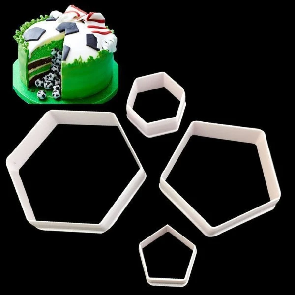 4 La Taille Des Hexagones Joueur De Football, 3D En Plastique De Chocolat Savon Gâteau, Fondant L'Ar 3 4 La Taille Des Hexagones Joueur De Football, 3D En Plastique De Chocolat Savon Gâteau, Fondant L'Ar – Image 3