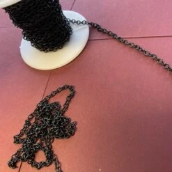 5 Mètres De Chaîne Fantaisie De Couleur Noire, Maille Ronde