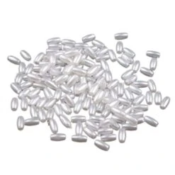 5g Blanc En Plastique Imitation Perles De Nacre Coup D'Œil 3x6mm Riz, L'Échelle De Tirant Trou