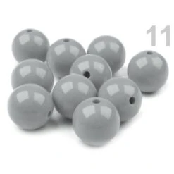 5pc Gris Très Léger En Plastique Perles Rondes De Couleur Ø20mm, Opaque
