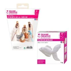 8 Moules En Latex Santons - Crèche De Noël + Plâtre 1 Kg