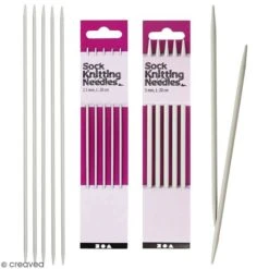 Creativ Company Aiguilles à Chaussettes - Métal - 20 Cm - Plusieurs Tailles