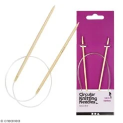 Creativ Company Aiguilles Circulaires En Bambou - 60 à 80 Cm - Différentes Tailles