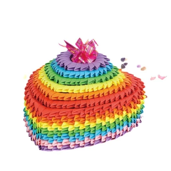 Arc-en-ciel De Couleur De Petits 3D Origami Plié De Papier De Scrapbooking Cœur De Bijoux De Cadeau 1 Arc-en-ciel De Couleur De Petits 3D Origami Plié De Papier De Scrapbooking Cœur De Bijoux De Cadeau