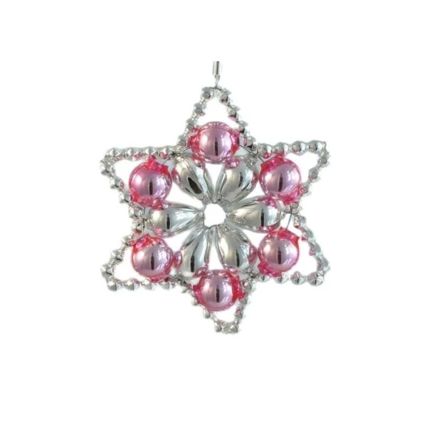 Argent Rose Star Tchèque De Bohême De L'Arbre De Noël De Cadeaux Ornements De Perles De Verre Projet 1 Argent Rose Star Tchèque De Bohême De L'Arbre De Noël De Cadeaux Ornements De Perles De Verre Projet