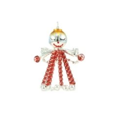 Argent Rouge Ange Tchèque De Bohême De L'Arbre De Noël De Cadeaux Ornements De Perles De Verre Proje