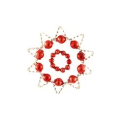 Argent Rouge Dentelle Star Tchèque De Bohême De L'Arbre De Noël De Cadeaux Ornements De Perles De Ve