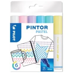 Pilot Assortiment De Feutres Pintor - Pointe Moyenne - Pastel Mix - 6 Pcs