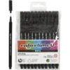 Creativ Company Assortiment De Feutres Techniques Fineliner - Noir - Pointe Fine - 12 Pcs