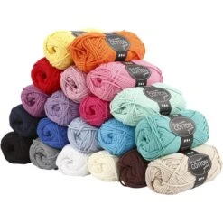 Creativ Company Assortiment De Laine 100% Coton 50 Gr - Nice Maxi Cotton - 20 Pcs