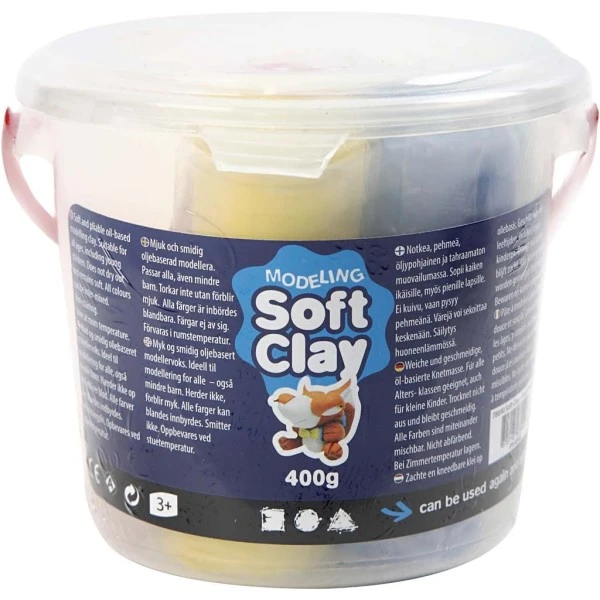 Creativ Company Assortiment De Pâte à Modeler Douce Soft Clay - Couleurs Classiques - 5 X 80 Gr 2 Creativ Company Assortiment De Pâte à Modeler Douce Soft Clay - Couleurs Classiques - 5 X 80 Gr – Image 2