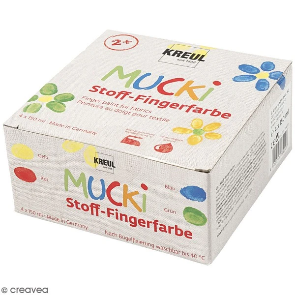 Creativ Company Assortiment De Peintures à Doigts Pour Textile - 150 Ml - 4 Pcs 2 Creativ Company Assortiment De Peintures à Doigts Pour Textile - 150 Ml - 4 Pcs – Image 2