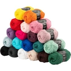 Creativ Company Assortiment De Pelotes De Fil De Coton - 50 G - Oeko-Tex Cotton - 20 Pcs