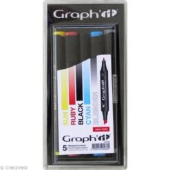 Assortiment Feutre à Alcool Graph'it - Basic Tones X 5